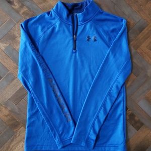 Boys Under Armour YL Blue 1/4 zip pullover